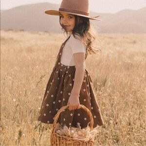 Rylee + Cru Embroidered Corduroy Pinafore - size 6-12 months